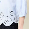 Chemise manches 3/4 brodée blanc femme