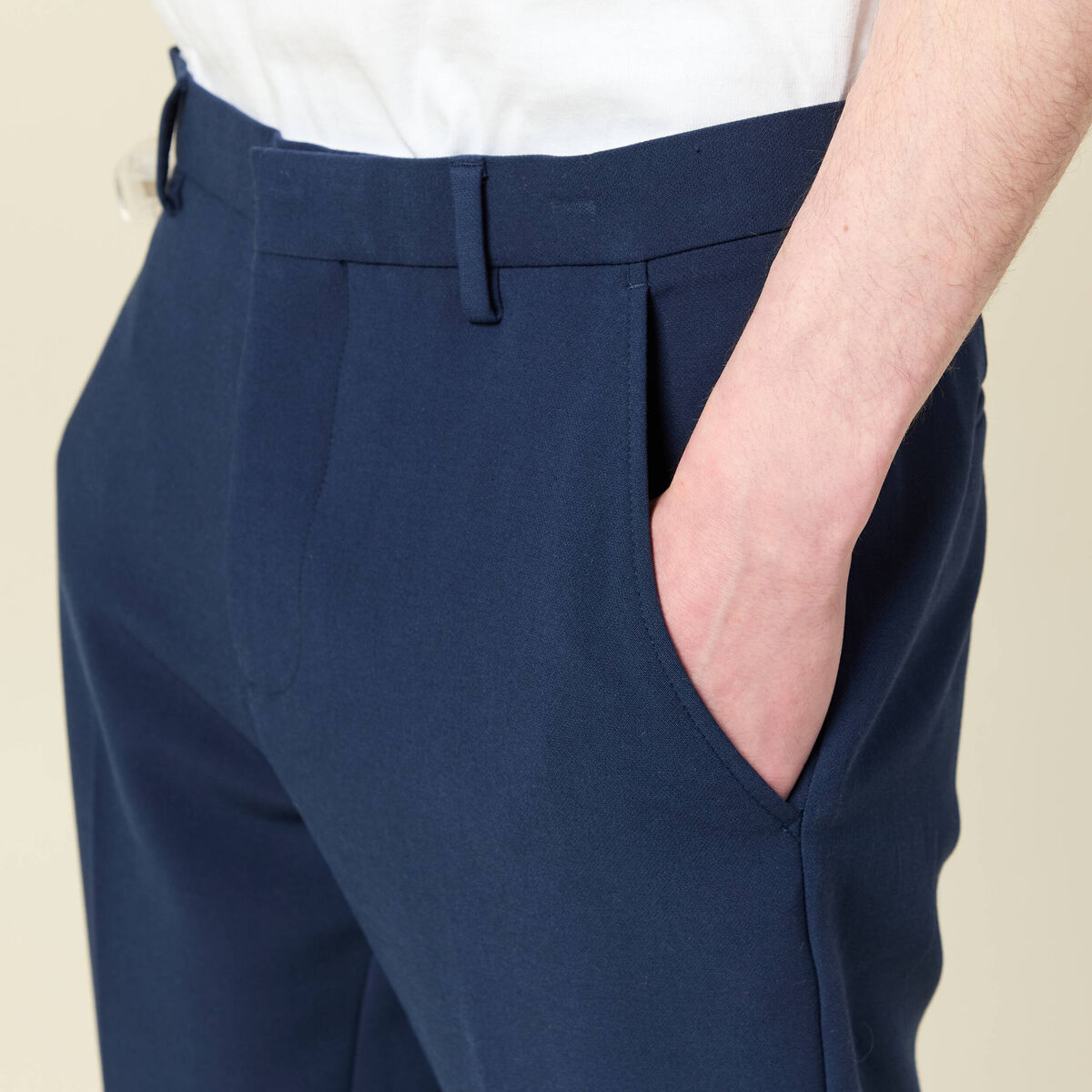 Pantalon slim cigarette bleu marine homme