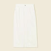 Jupe midi fourreau denim blanc femme