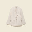 Blazer manches longues col tailleur sable femme