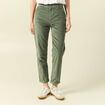 Pantalon large 7/8&egrave;me taille haute vert kaki femme