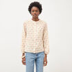 Chemise ample en coton manches longues blanc femme