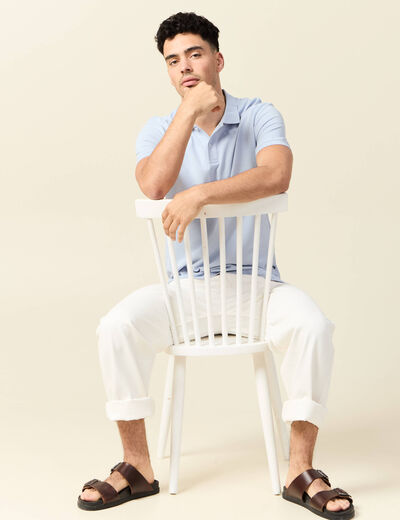 Polo éco-responsable denim snow gris homme