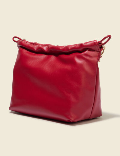 Sac bandouli&egrave;re avec doublure rouge femme