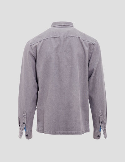 Surchemise manches longues denim gris homme