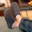 Coffret chaussons gris fonc&eacute; homme