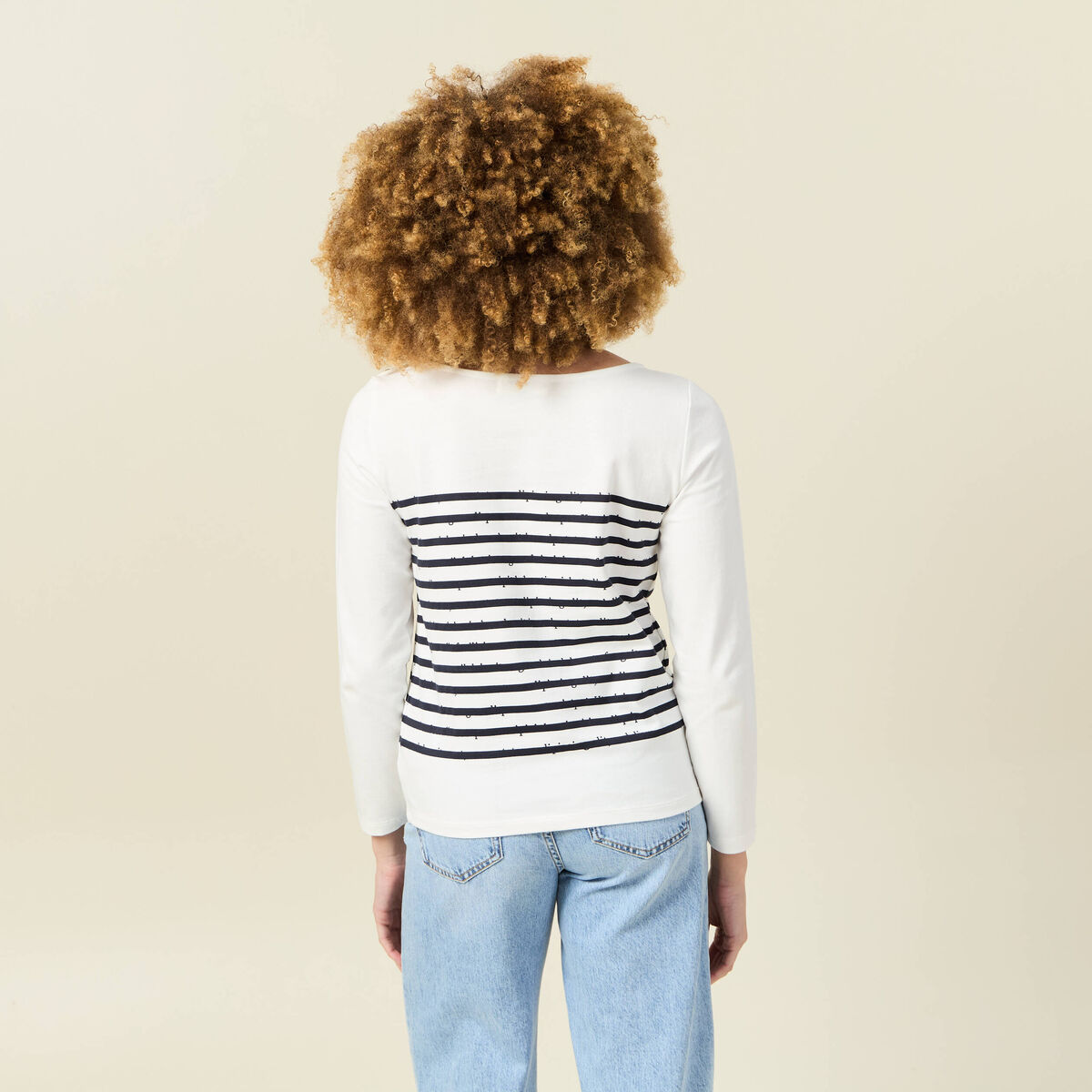T-shirt manches longues ecru femme