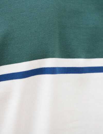 Polo ray&eacute; coupe ample manches courtes blanc homme
