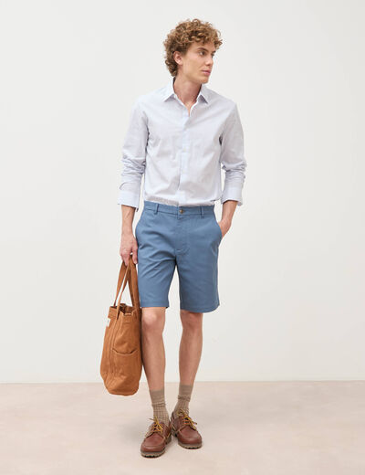 Bermuda bleu gris homme