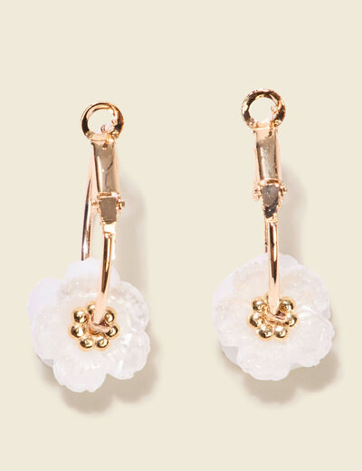 Boucles d'oreilles créoles ecru femme