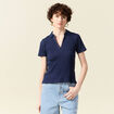 Polo manches courtes bleu marine femme