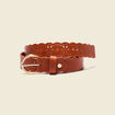 Ceinture perforée marron femme