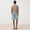 Bermuda en jeans denim bleach homme