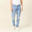 Jeans battle &agrave; coulisse denim bleach homme