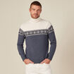 Pull manches longues col roulé ecru homme