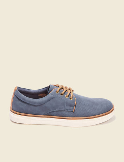 Tennis plates à lacets bleu foncé homme