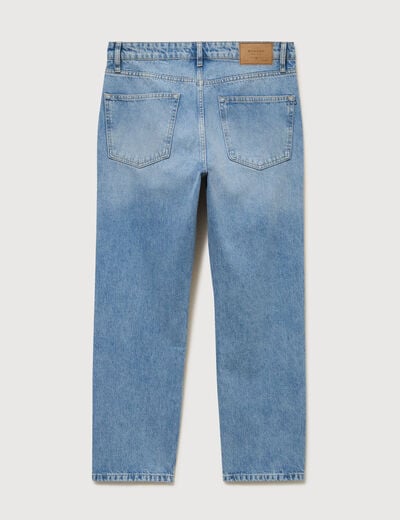 Jeans straight longueur 32 en coton denim used homme