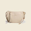Sac demi-lune &agrave; bandouli&egrave;re ivoire femme