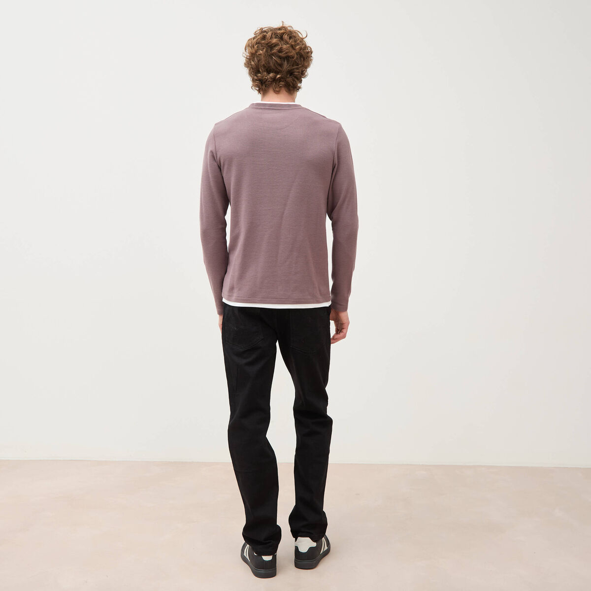 T-shirt manches longues mauve homme