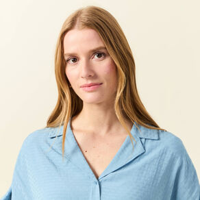 Chemise manches courtes bleu clair femme