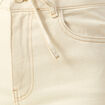 Jeans barrel 7/8&egrave;me avec ceinture denim blanc femme