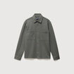Surchemise droite col am&eacute;ricain vert kaki homme