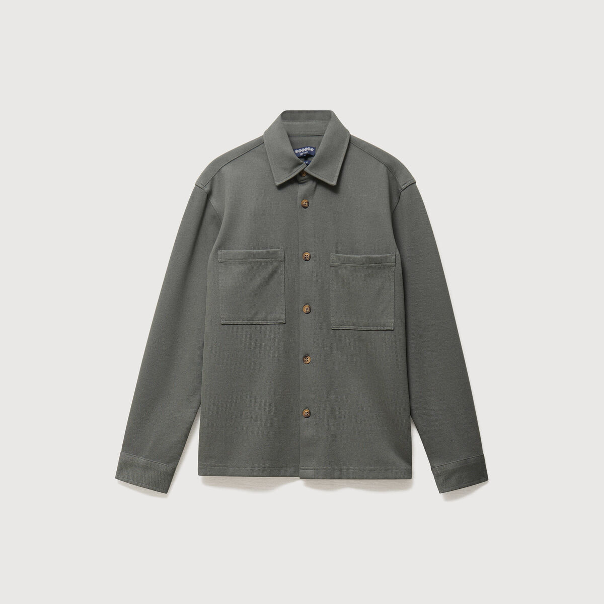 Surchemise droite col am&eacute;ricain vert kaki homme