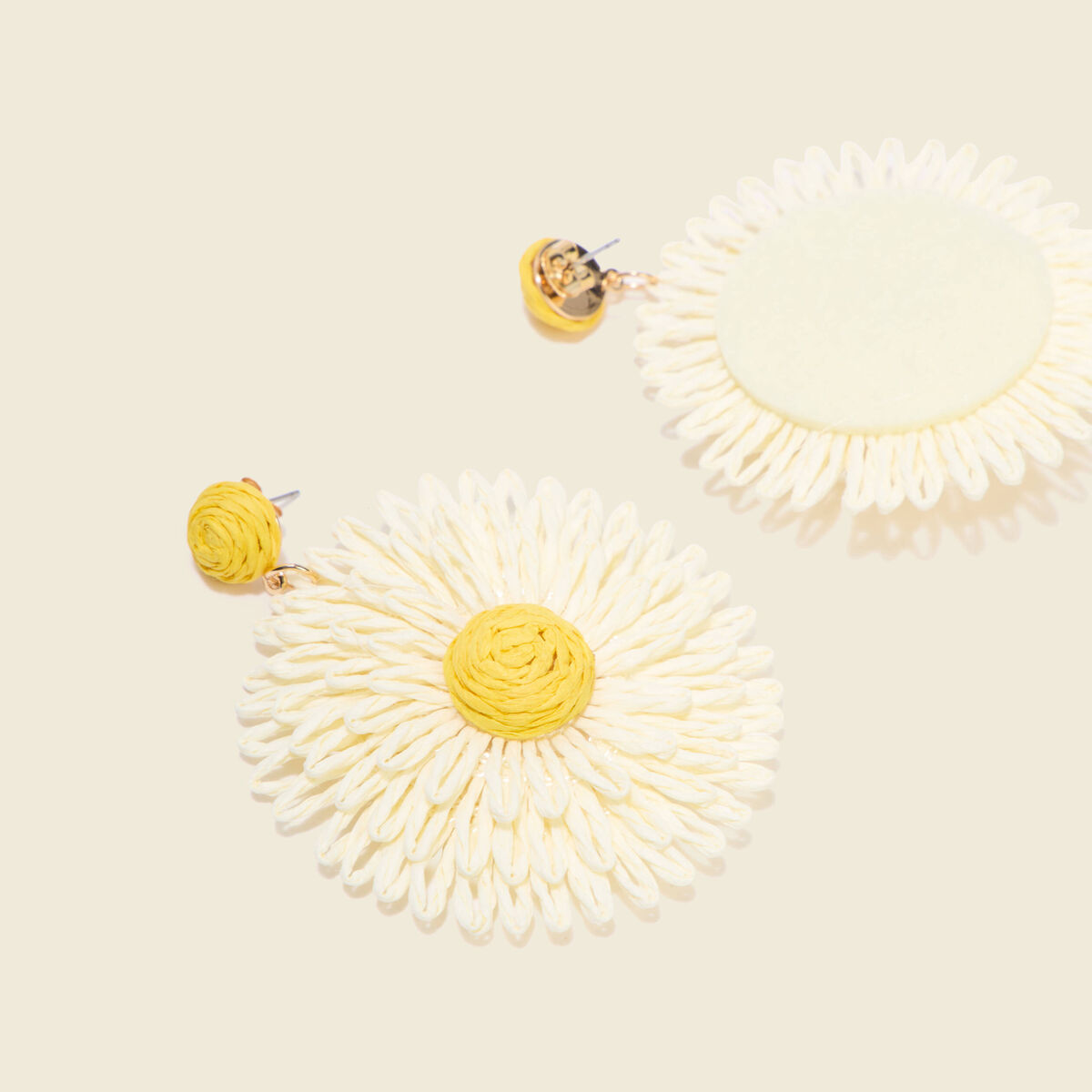 Boucles d'oreilles jaune clair femme