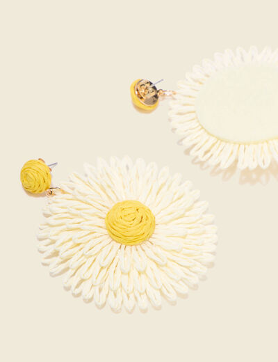Boucles d'oreilles jaune clair femme