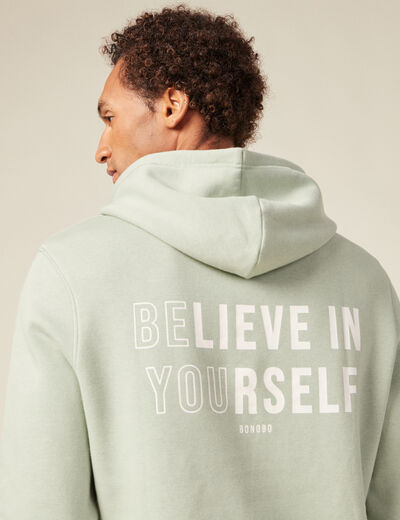 Sweat à capuche vert olive homme