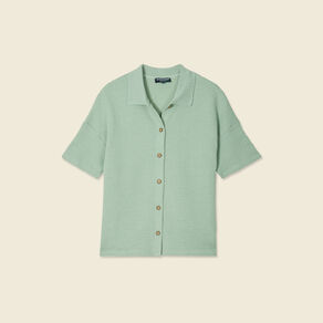 Polo en maille vert kaki femme