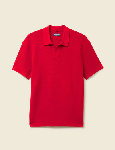 Polo cintré manches courtes rouge foncé homme
