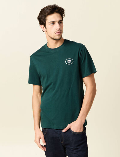 T-shirt manches courtes vert fonc&eacute; homme