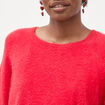 Pull droit manches 3/4 col rond rouge femme