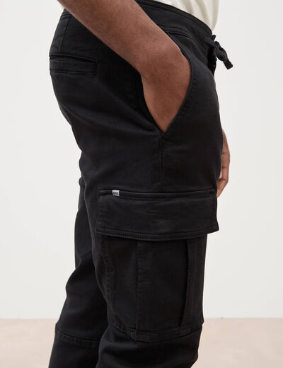 Pantalon battle bas resserr&eacute; noir homme