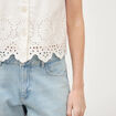 Gilet sans manches col rond ecru femme