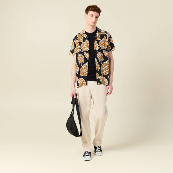 Chemise manches courtes noir homme