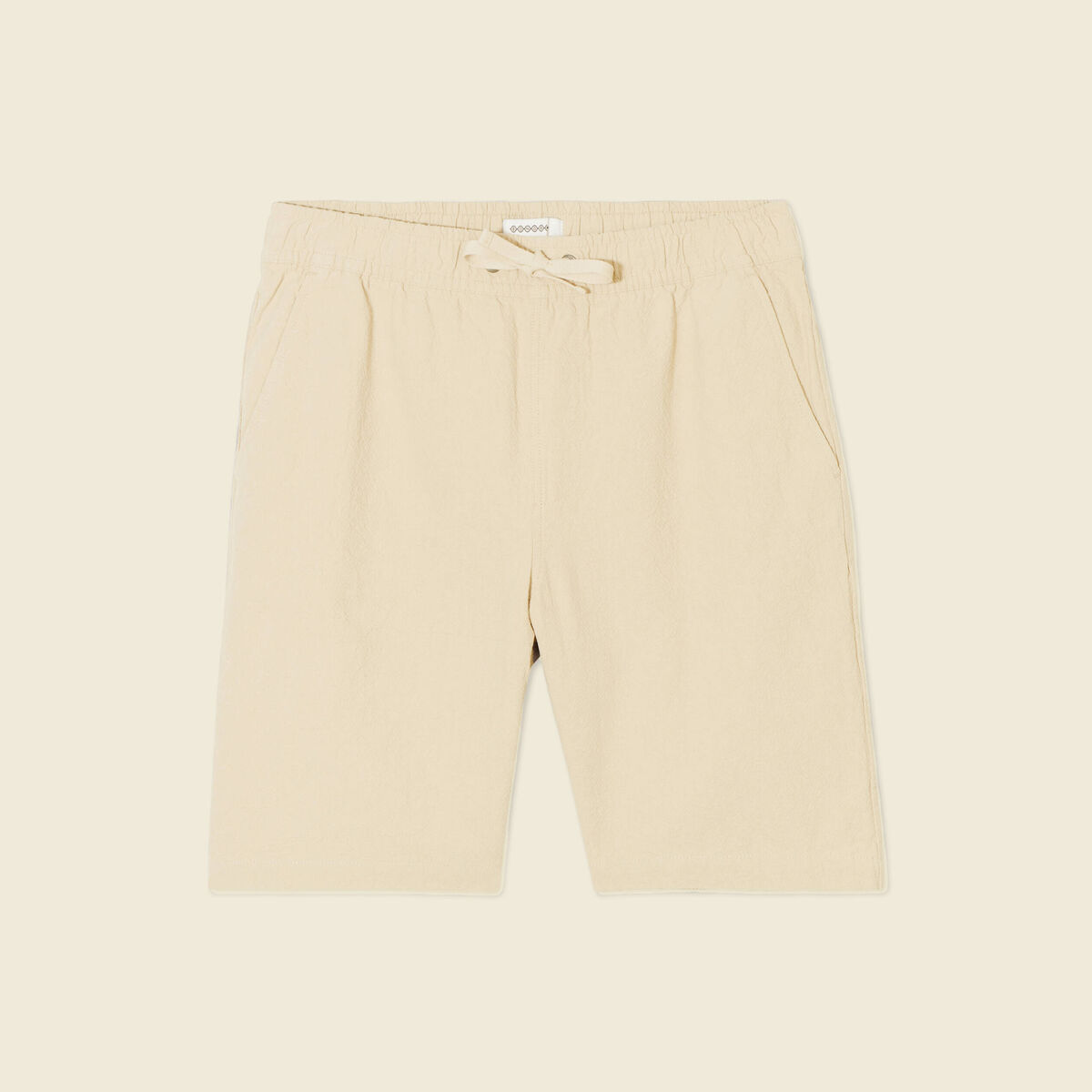 Bermuda droit à coulisse beige homme
