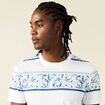 T-shirt ray&eacute; col rond manches courtes bleu homme