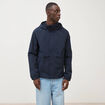 Blouson droit &agrave; capuche doubl&eacute; bleu marine homme