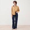 Chemise manches longues fluide camel femme