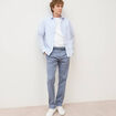 Pantalon straight longueur 32 ceinture bleu gris homme
