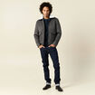 Blouson zippé col aviateur gris foncé homme