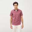 Chemise manches courtes vieux rose homme