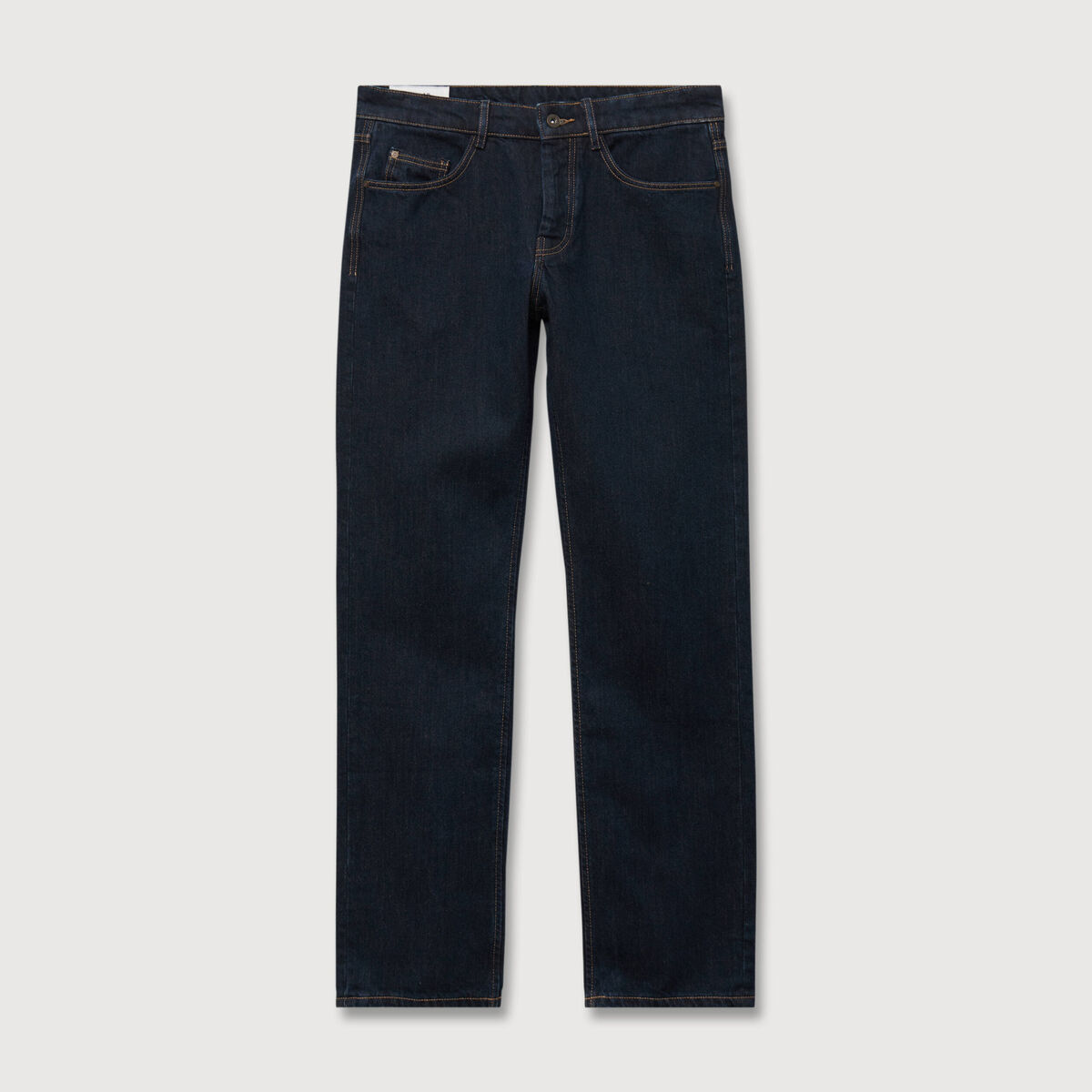 Jeans regular longueur 34 en coton denim brut rinse homme