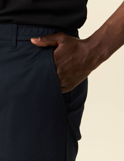 Pantalon chino stretch bleu marine homme