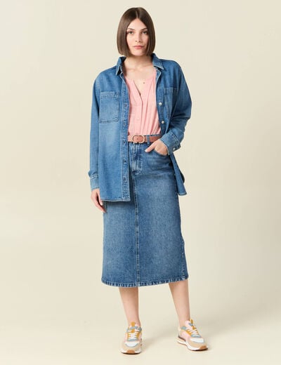 Blouse manches longues rose femme