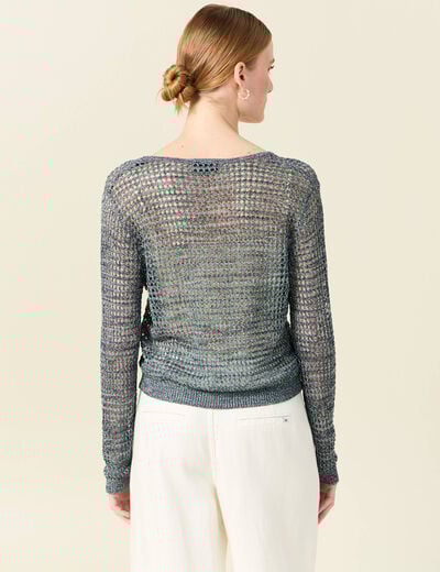 Pull éco-responsable bleu pétrole femme