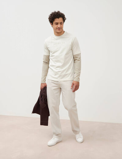 T-shirt en coton manches courtes gris clair homme
