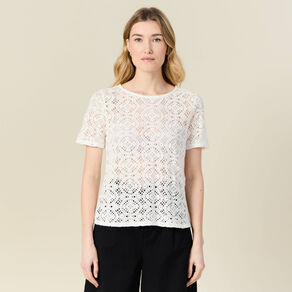 T-shirt manches courtes ecru femme
